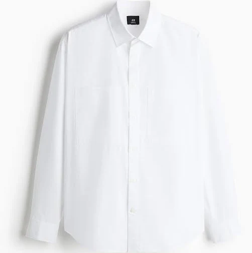 top H&M Men's Loose Fit Poplin Shirt H&M $18.99