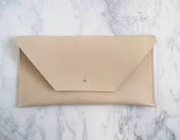 bag Hand Stitched Cream Leather Clutch Bag, Minimalist Envelope Style Etsy $52.32