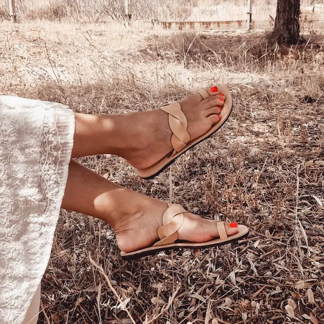 shoes Handmade Leather Braided Sandals Etsy - GrecianLeatherGoods $98.87