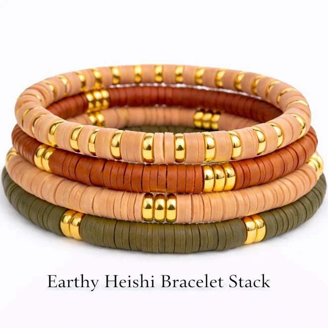 accessory Handmade Stretch Heishi Bracelet Stack Etsy - StClairFineJewelry $22.49
