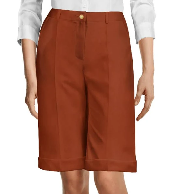 shorts High-Waisted Flat-Front Cuffed Wide Leg Linen Bermudas Sumissura $149