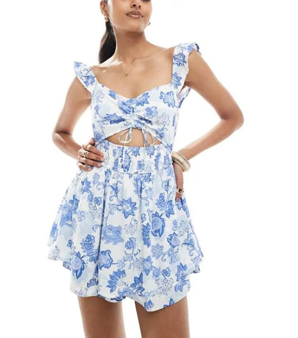 romper Hollister Flutter Sleeve Cutout Romper ASOS $37.46