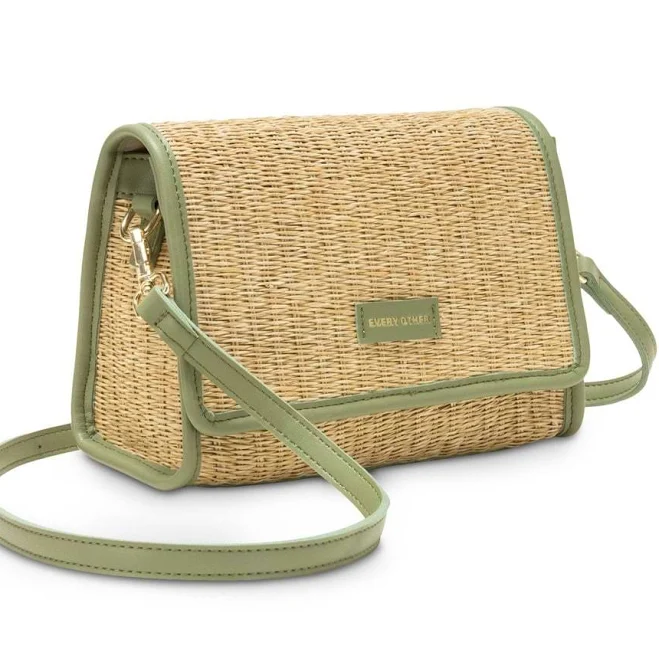 bag House of Bruar Ladies Straw Flapover Crossbody Bag The House of Bruar $55