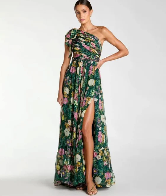 dress Ieena for Mac Duggal Women's Floral Chiffon A-Line Cutout Mac Duggal $398