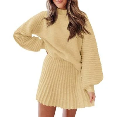 matching set Imily Bela Women's Mock Neck Ribbed Sweater and Skirt Set Target $64.1