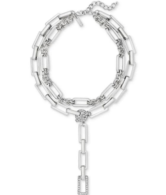 accessory INC International Concepts Pavé Link Layered Lariat Necklace Macy's $38.67