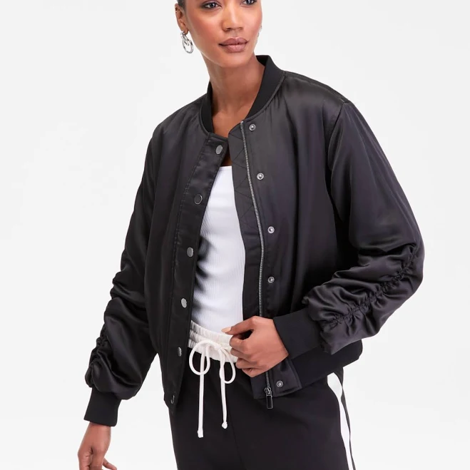 jacket INC International Concepts Women's Satin Bomber Jacket Macy's $37.33