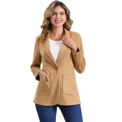 blazer Inspire Chic Women's Lapel Collar One Button Long Sleeve Blazer Target $63.99