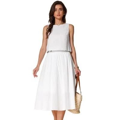 two piece set Inspire Chic Women's Sleeveless Crew Neck High Waist Midi Skirt Set Target $45.99