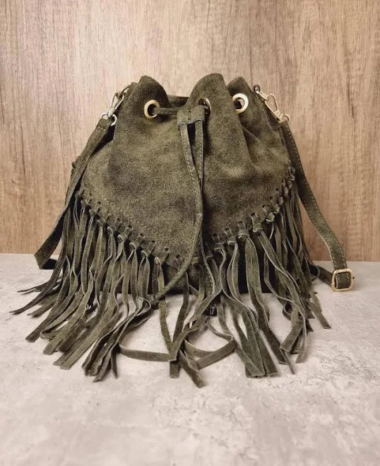 bag Italian Suede Fringe Crossbody Bag Etsy - Seller $81.52