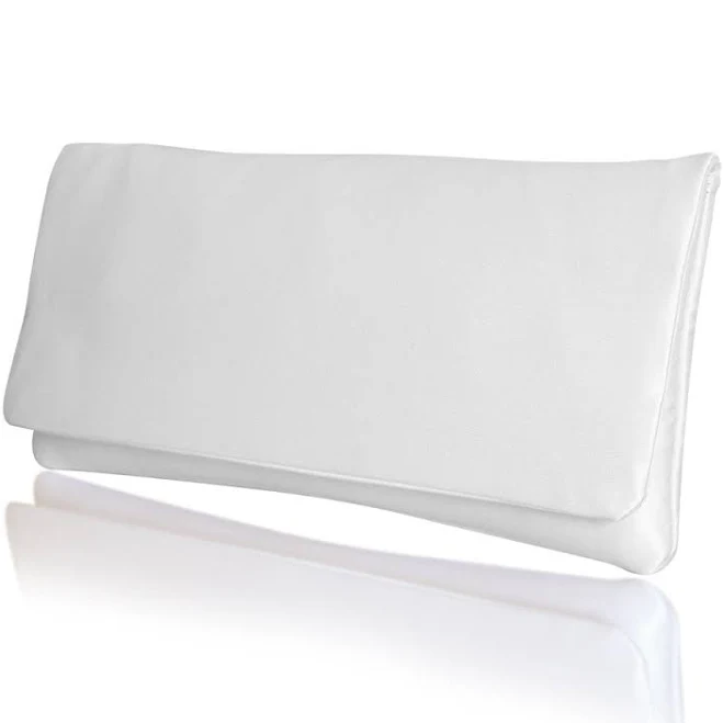bag Ivory satin bridal wedding clutch handbag HAPPILY EVER AFTER Strap Emma Gordon London $65.21