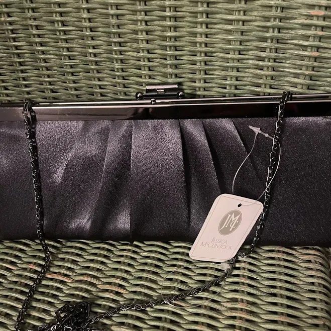 bag Jessica Mcclintock Womens Pewter Gray Satin Frame Evening Clutch Bag eBay $19.99