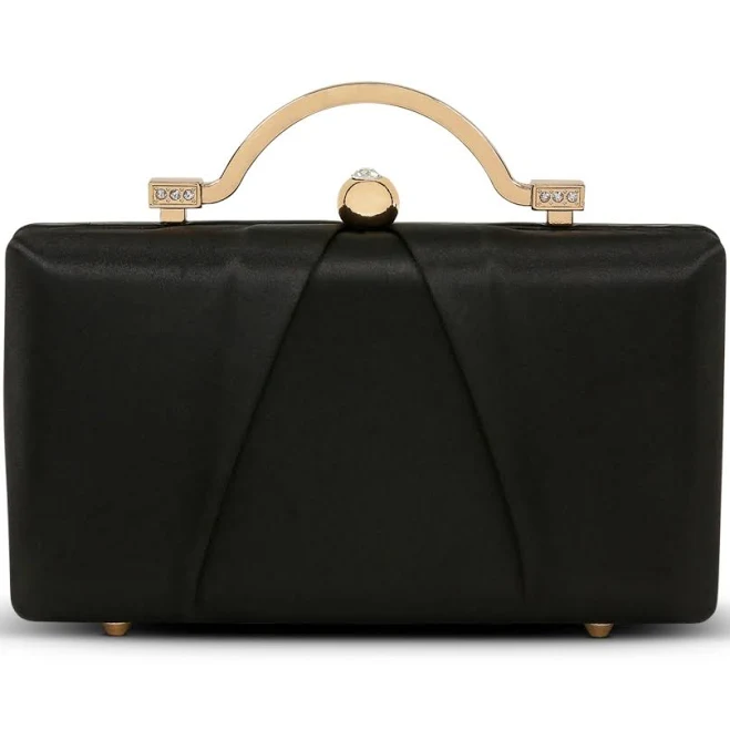 bag Jewel Badgley Mischka Women's Emma Satin Minaudiere Clutch with Outer Pocket Macy's $90