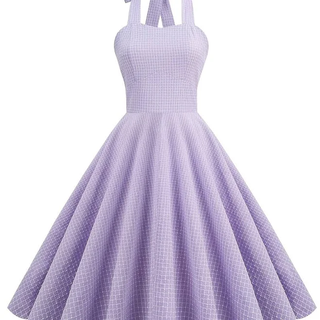 dress Lavender dresses for women, Purple dress, Vintage Style Lavender Polka Dot A-Line Dress for Women, Lavender outfits for women, Purple dresses for Temu $17.97