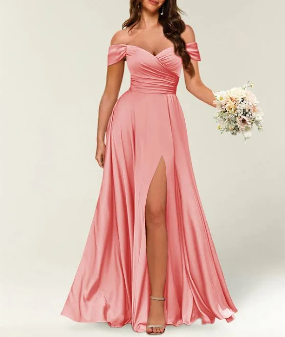 dress Lavetir Floor-Length Off-the-Shoulder Long Formal Dresses with Split Side & Ruched 2026 Lavetir $89.99