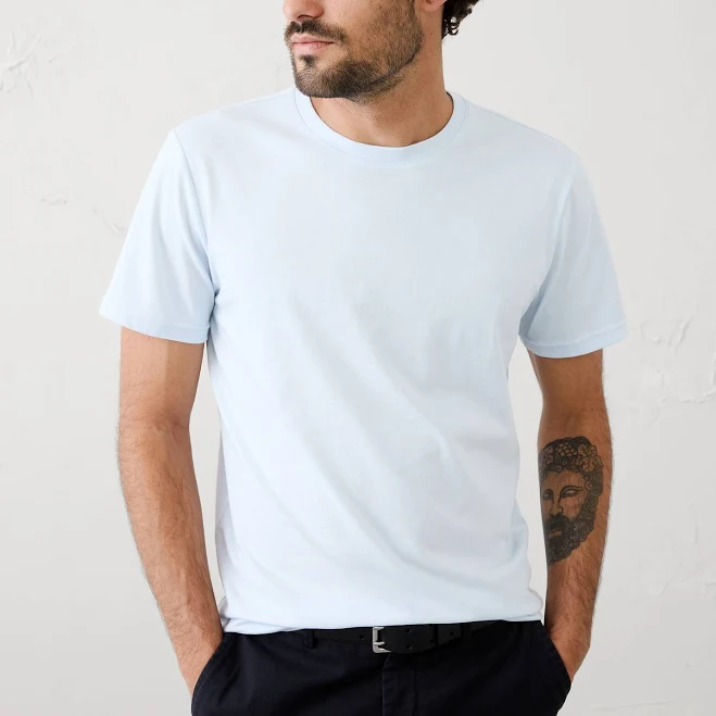 top Light Sky Men's Standard-Fit Crew-Neck T-Shirt Banana Republic Factory $15