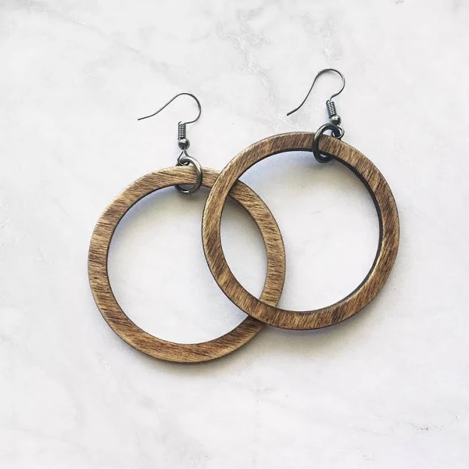 accessory Lightweight Minimalist Wood Hoop Earrings Etsy - simplylivingshopinc $16