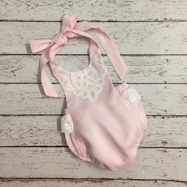 romper Linen Baby Romper with Lace Trimming Etsy - Seller $39.99