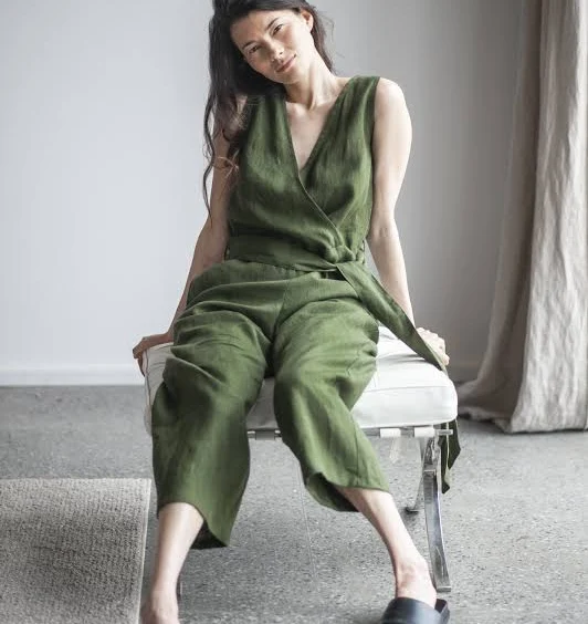 jumpsuit Linen Jumpsuit Sandsnowlinen.us $150