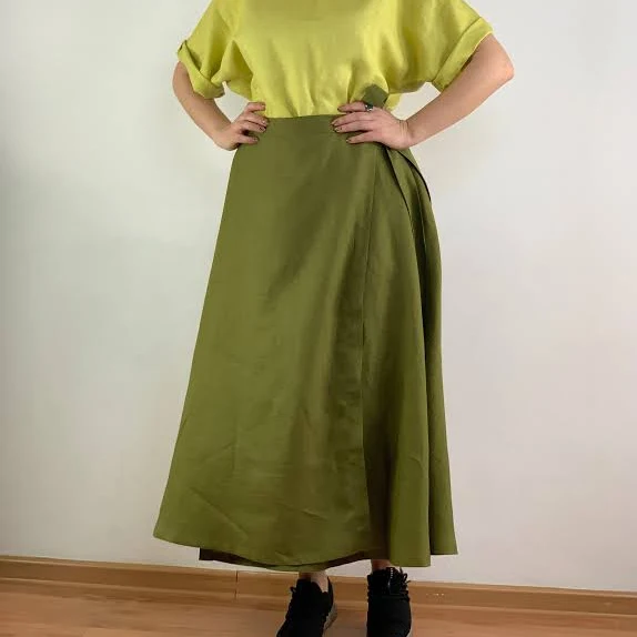 bottoms Linen Wrap Skirt Etsy - linencity $85.25