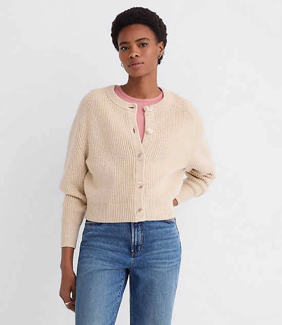 outerwear Loft Women's Ribbed Relaxed Cardigan Sweater LOFT $33.58