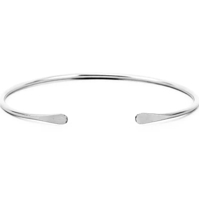 accessory Lotus Stone Jewelry Smooth Thin Silver Cuff Bracelet Lotus Stone Jewelry $56.6