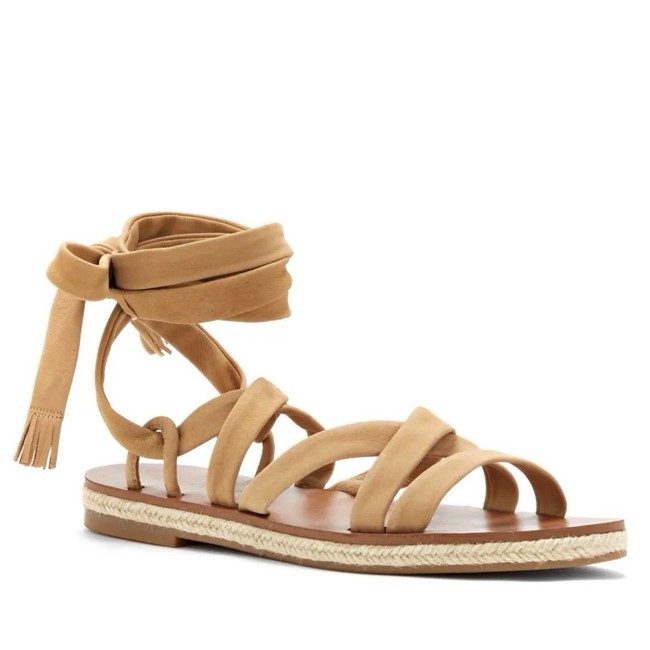 shoes Lucky Brand Dalty Strappy Ankle Tie Espadrille Sandals in Sandstone Size 7M eBay $35