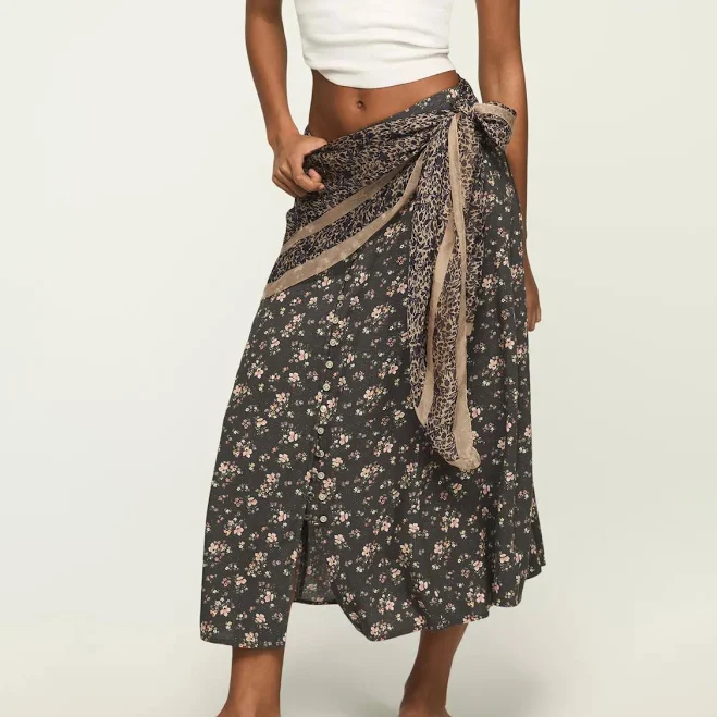 skirt Lucky Brand Simone Floral Midi Skirt Lucky Brand $53.7