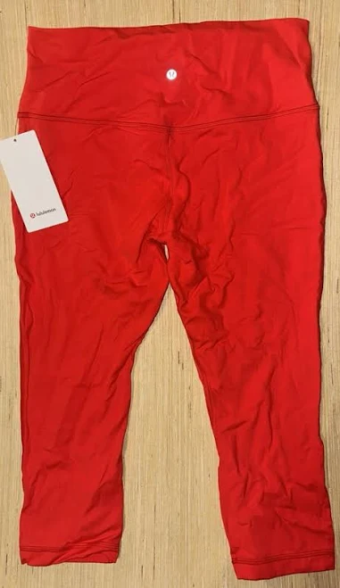 leggings Lululemon Align Hr Crop Leggings 21” Inseam Bright Coral Red Women's eBay - wisco_cardcollector $64.99