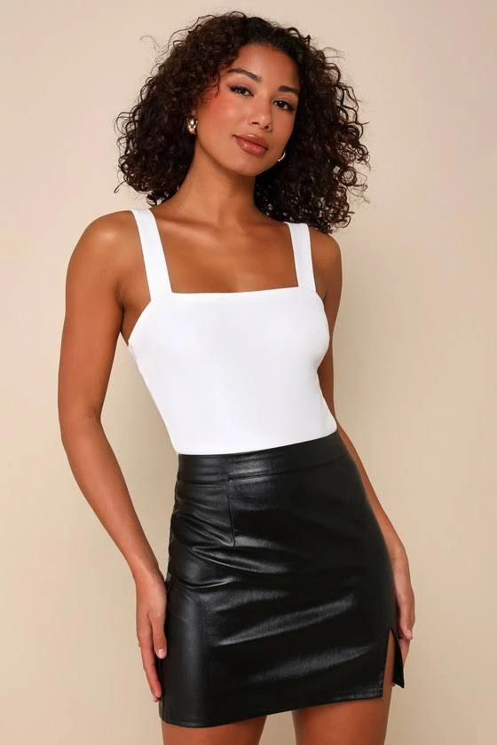 skirt Lulus Black Vegan Leather Mini Skirt Womens Lulus $39