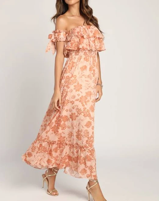 dress Lulus Off-The-Shoulder Floral Print Dress Lulus $79