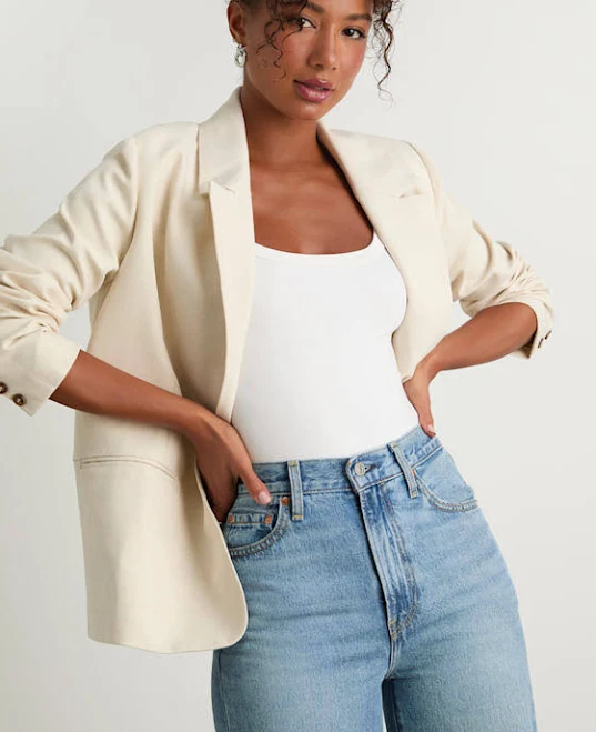 outerwear Lulus Oversized Linen Blazer Lulus $65
