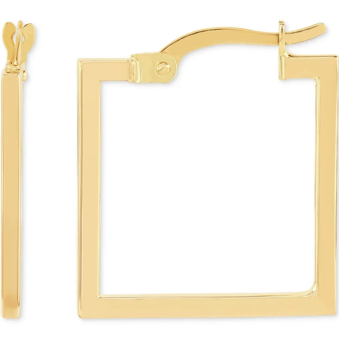 accessory Macy's Women's 10K Gold Square Geometrical Hoop Earrings Macy's $385