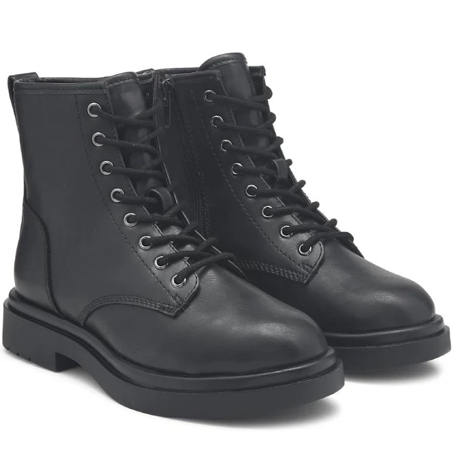 shoes Madden Girl Women's Palooma Lace-Up Combat Boots Famous Footwear $26.99