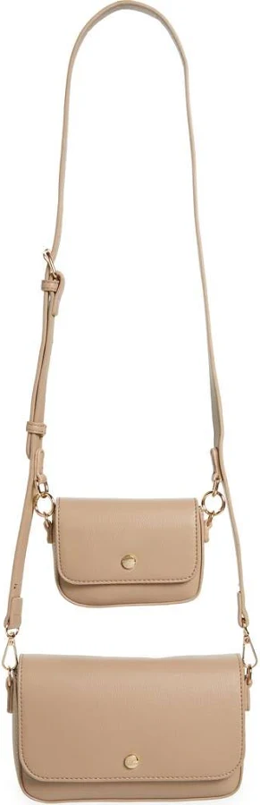bag Mali + Lili 2-Piece Vegan Leather Crossbody Bag in Tan at Nordstrom Nordstrom $68