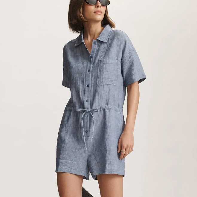 romper MAVI Women's Cinched Waist Chambry Romper Mavi $44