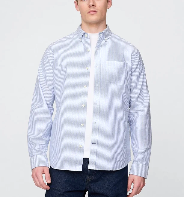 top Men's shirt Gap Standard Oxford Logo LS Gap $47