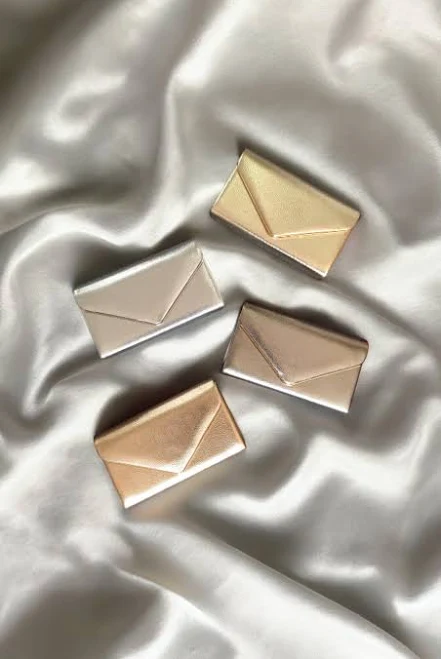 bag Metallic Faux Leather Envelope Clutch Etsy - Seller $28.26
