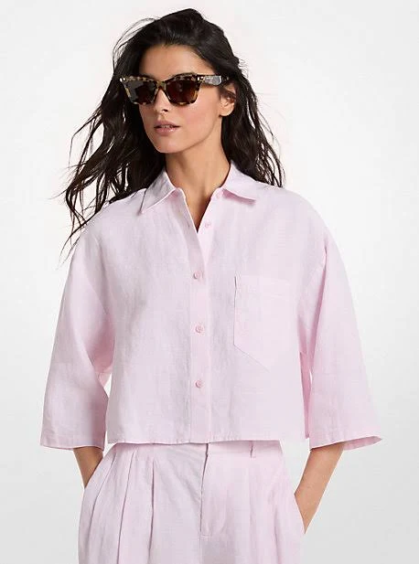 matching set MICHAEL Michael Kors Cropped Linen Shirt Michael Kors $99.5