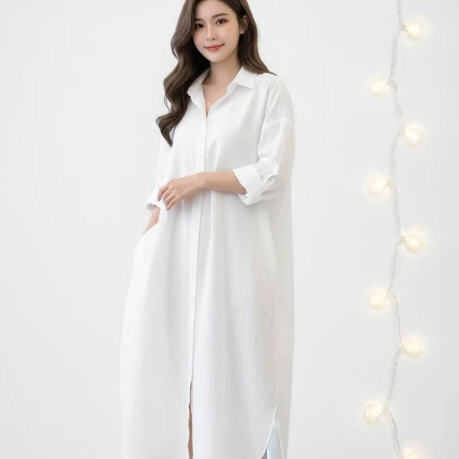 dress Minimalist Loose Oversized Button-Down Midi Shirt Dress Etsy - Seller $48.75