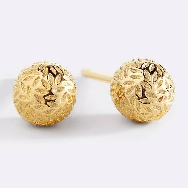 accessory Mint & Lily Women's Textured Gold Ball Studs Earrings Mint & Lily $55