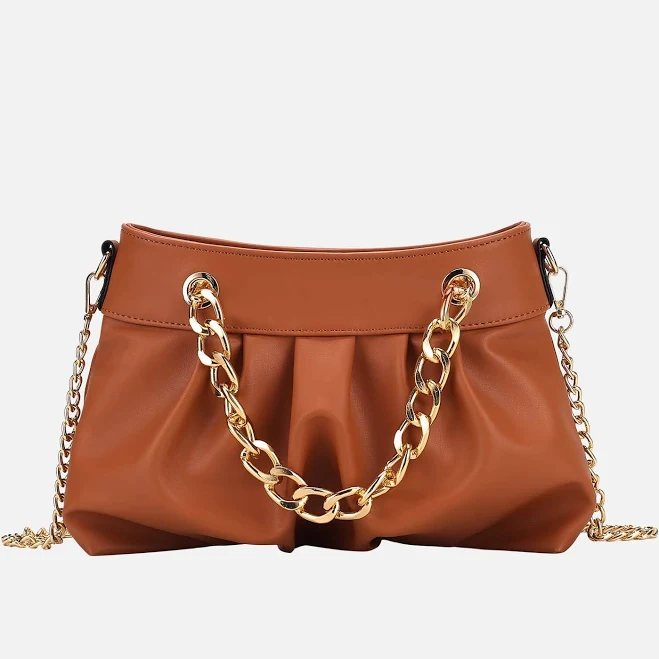 bag Mkf Collection Women's Marvila Minimalist Vegan Leather Chain Ruched Shoulder Bag MKF Collection $32.4