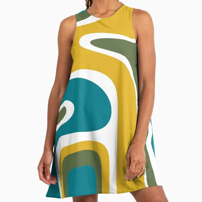 sundress Modern Abstract A-Line Dress Redbubble $44.51