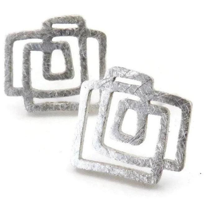 accessory Modern Minimalist Sterling Silver Stud Earrings Etsy - KimyaJoyas $48.35