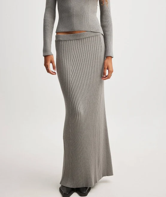 maxi skirt NA-KD Ribbed Knit Maxi Skirt NA-KD $19.98