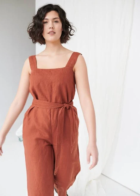jumpsuit Naomi Oversized Linen Jumpsuit Etsy - Linenfox $128.45