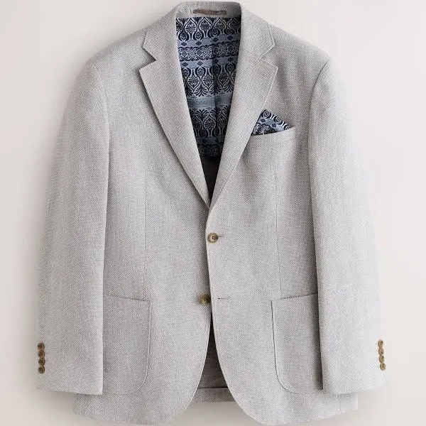 blazer Next Chambray Men's Regular Fit Linen Blend Blazer Next USA $172