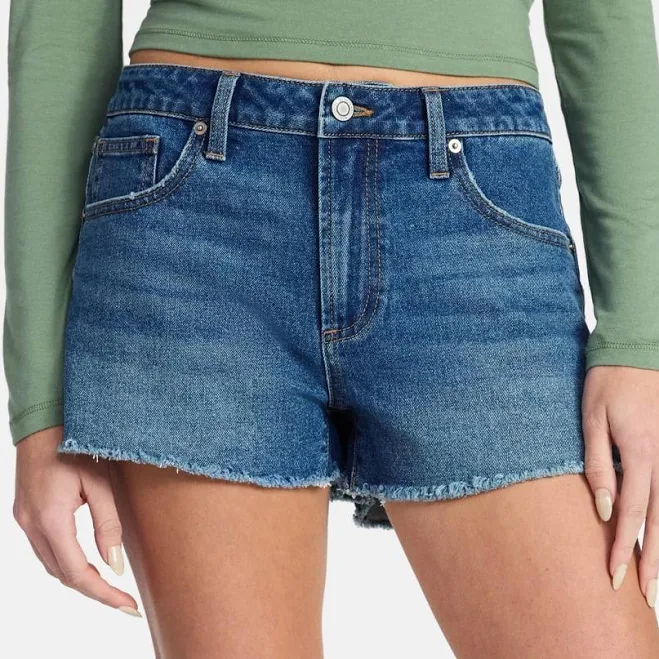 shorts No Boundaries Women's Mid-Rise 3" Denim Shorts Walmart $11.98