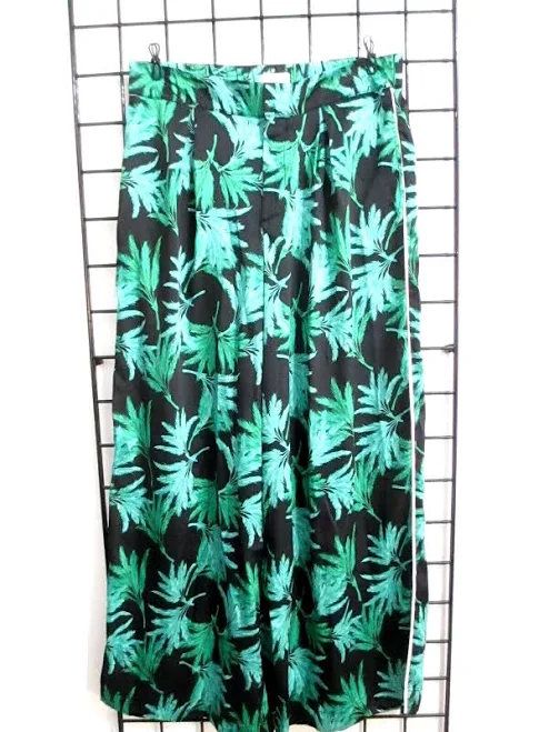 pants Noel / Target Large==black & Green Palm Tropical Print / Wide Leg eBay - 2good2-4get $29.25