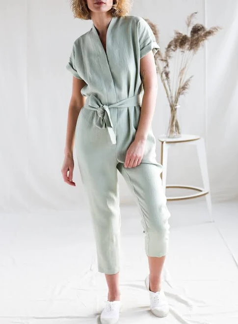 jumpsuit Offon Clothing Linen Jumpsuit Etsy - OffOn $191.51